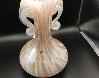 Vintage Silvestri In Vetro CRISTALLO ARTE MURANO Vaas 7" Italië