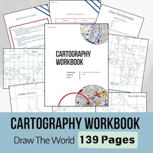 2.Semester Kartographie Workbook Challenge Ein druckbarer digitaler Download für klassische Homeschool-Studenten, die das Zeichnen von Geographie lernen