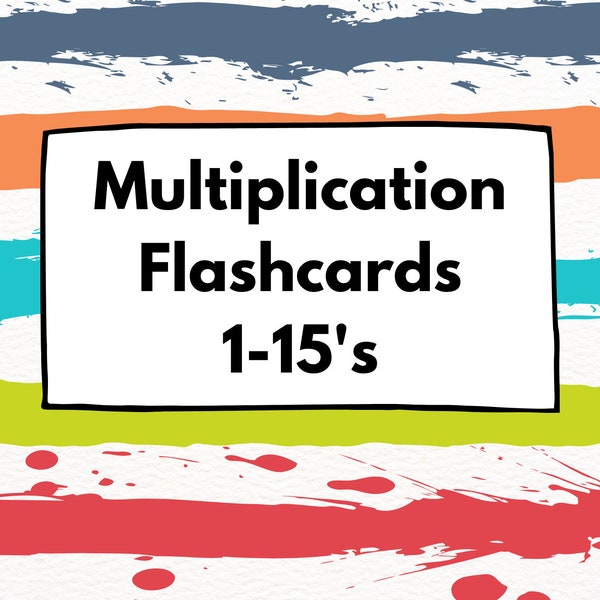Multiplication Flashcards Up To The 15's For Foundations Cycle 3 (Works For Memory Master)
