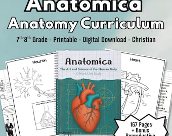 Printable Anatomy Curriculum for Christian Homeschool Middle School Science Resource Guide for Classroom Experiment Guide Human Body Lesson