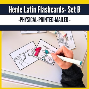 PRINTED Henle Latin Vocabulary Flashcards Set B With Pictures In Large Size For Classical Homeschool Help Shipped Physical Colorable