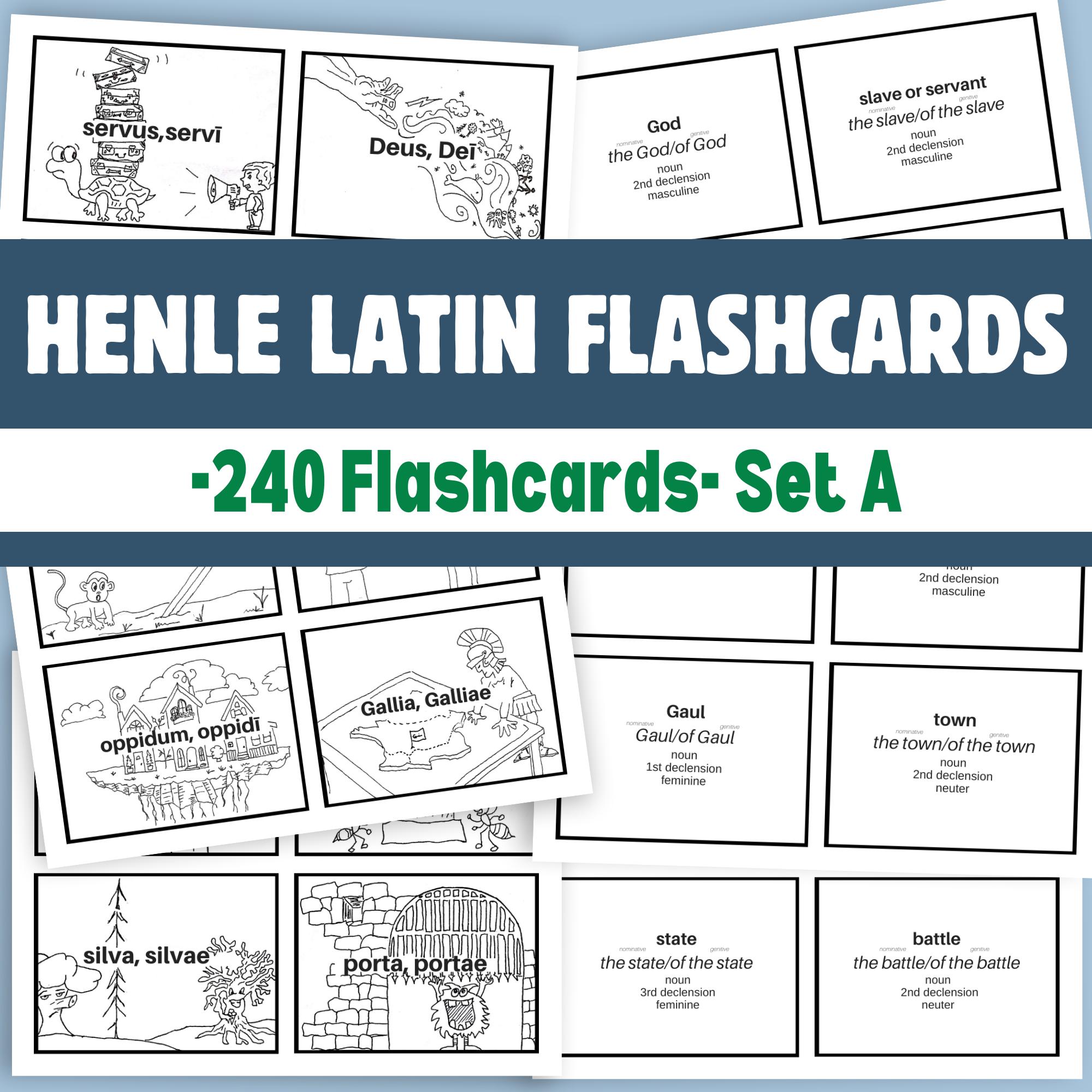 Henle Latin Flashcards Set A for Classical Students and Homeschool