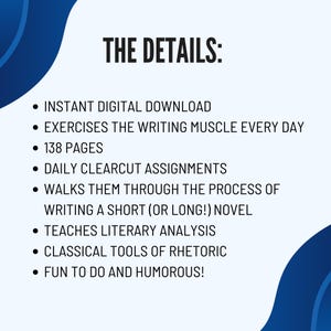 Cuaderno de escritura: cuentos cortos para secundaria, literatura, inglés, PDF, planificador de proyectos para la educación en casa, horario de escritura. imagen 2