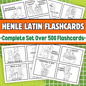 Complete Set Classical Henle 1 Latin Vocabulary Flashcards Memory Aid Visual Learning Tool Homeschool Student Resource Digital Download