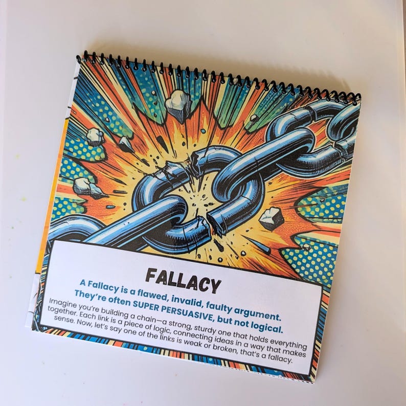 Fact Or Fallacy Lettering Homeschool Printable Flipbook Thinking Reasoning Skills Printable for ...