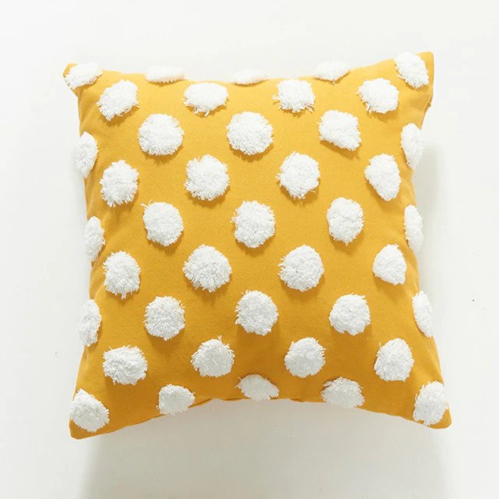 Polka Dot Tufted Pillow Cover Textured Decorative Throw Etsy