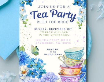 Tea Party, Tea Party Invitation, Tea Party Bridal Shower Invitation, Tea Party Shower, Bridal Tea Party, Tea Party Invite, Tea Bridal Shower