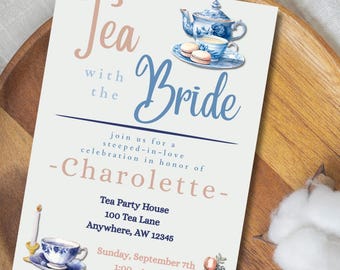 Tea Party Invitation, Bridal Shower Tea Party, Tea Party, Tea Party Bridal Shower, Tea Party Theme, Tea Party Invite, Bridal Shower Invite