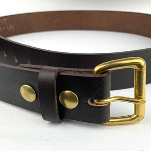 Brown Leather Belt with removable buckle