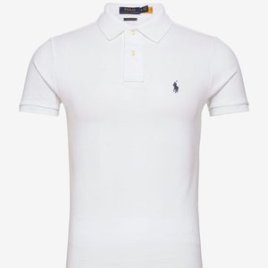 Polo Ralph Lauren pour hommes Polo avec étiquettes Noir blanc gris bleu marine Toutes les tailles S M L XL XXL. Soldes d'été coupe ajustée Blanc