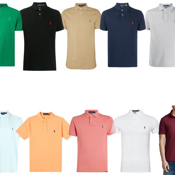 Herren-Poloshirt von Ralph Lauren, Polo-T-Shirt mit Etiketten, Schwarz, Weiß, Grau, Marineblau, alle Größen: S, M, L, XL, XXL. Sommerschlussverkauf! schlanke Passform