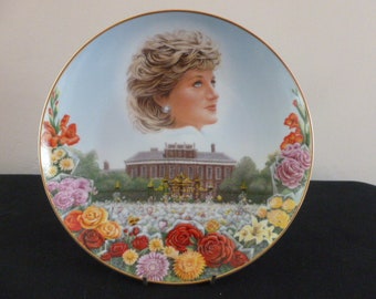 Princess Diana Of Wales 'A Sea Of Flowers' First Anniversary Commemoration 8 Inch Collectors Plate By Compton & Woodhouse