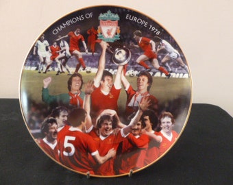 Danbury Mint 8 Inch Football Collector Plate Liverpool FC Champions Of Europe 1978