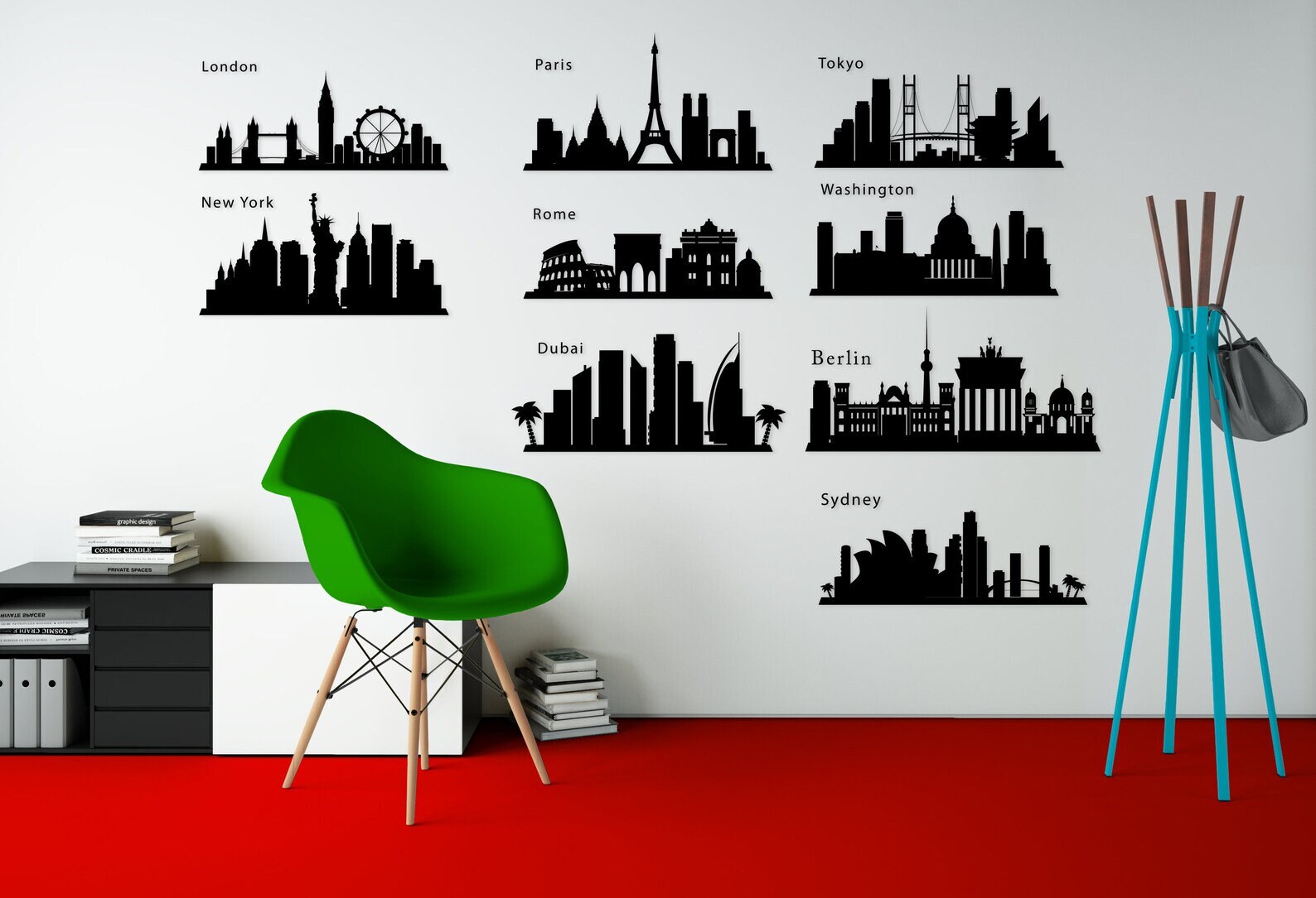 Metal Wood Art City Skylines 9 Design SVG DXF File ! Laser Cutting, Cnc ... - Metal And Wood Art