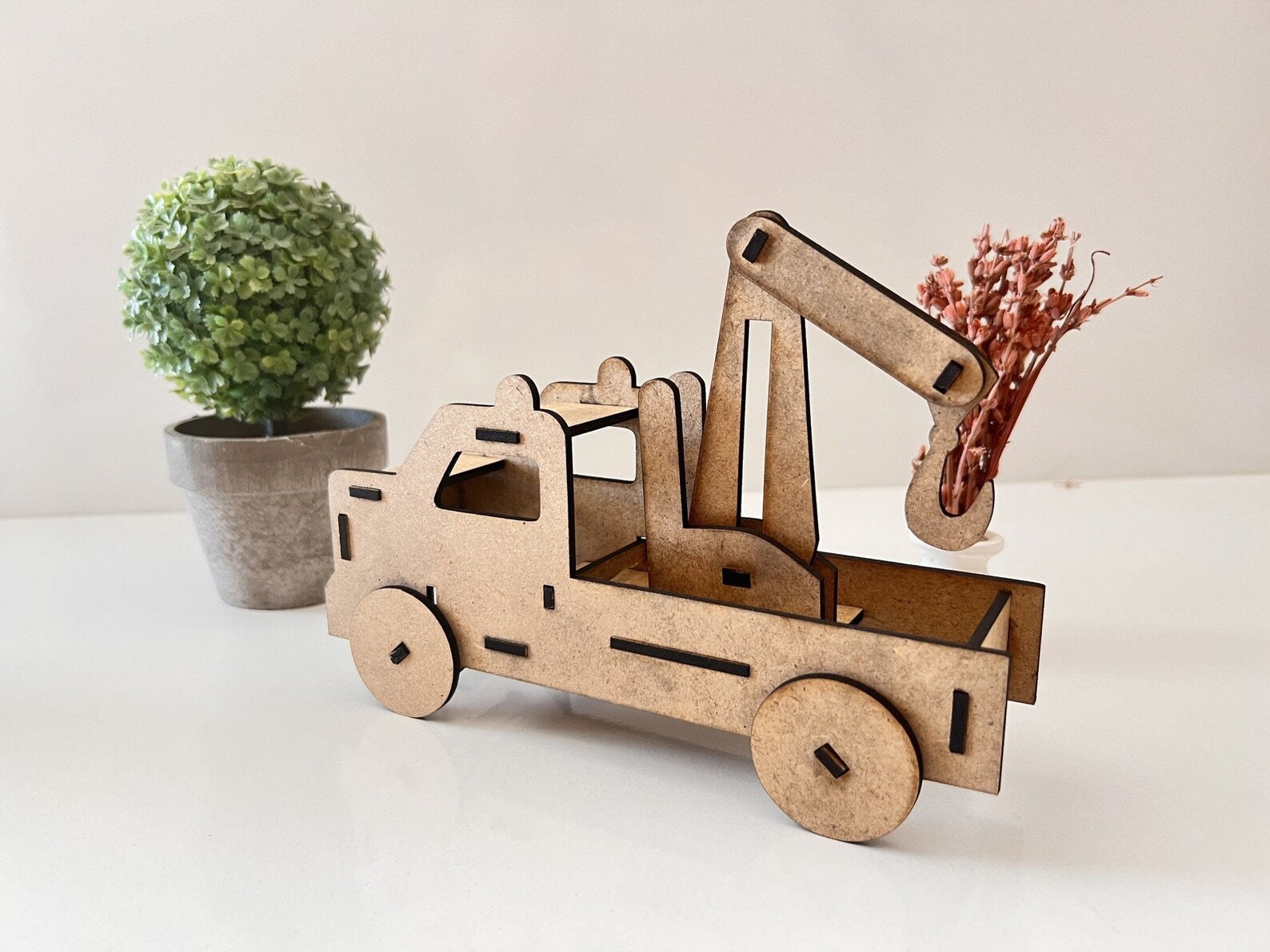 Crane Truck 3d Model Kids Laser Toy Puzzle Cut Vector Easy for Cut, Dxf ...