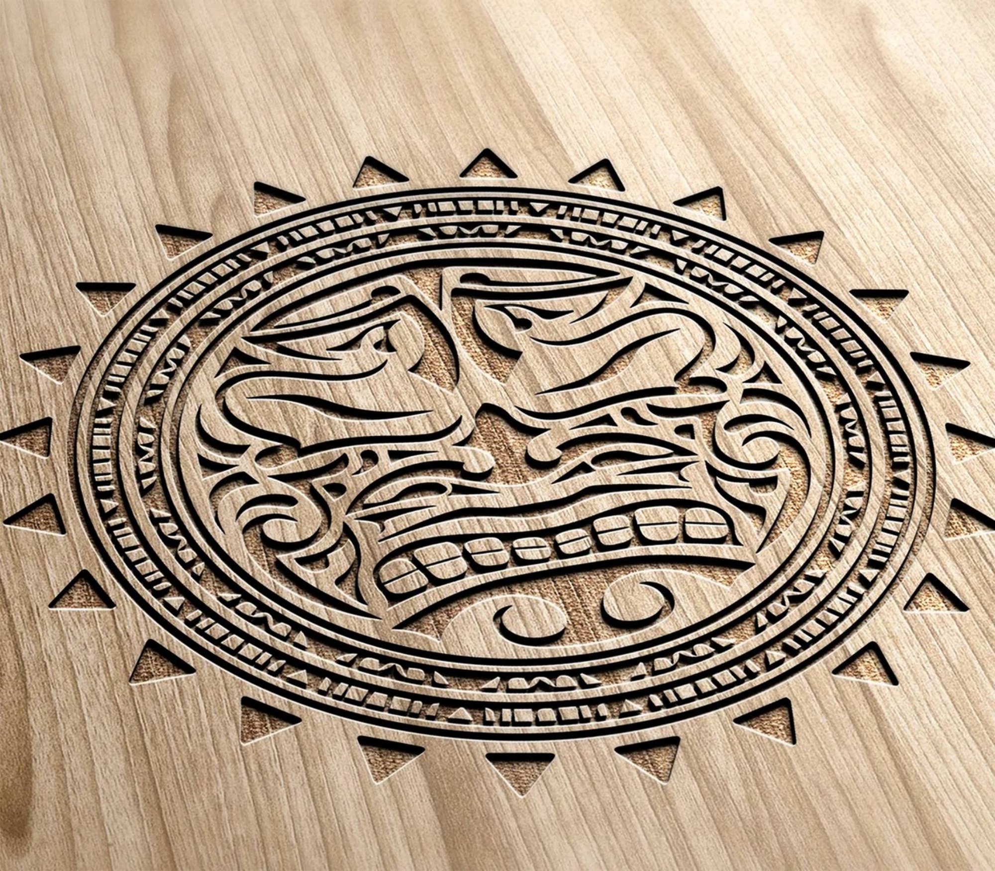 Aztec Calendar Svg Gift Digital Design 10 Vector Dxf, Cdr,svg, for CNC ...