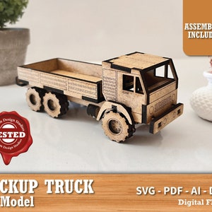 Kraanwagen 3D-model 2 kinderen Laser speelgoedpuzzel gesneden vector eenvoudig te knippen, dxf-svg-bestand voor cnc-routermodel plan Glowforge Circut