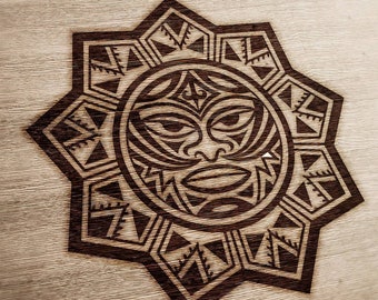 Aztec Calendar Svg Gift Digital Design 6 Vector dxf, cdr,svg, for CNC, vector file, digital vector art, cnc file, cnc pattern, laser cut