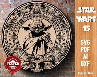 Star Wars Calendar Svg v15 Vector dxf, cdr,svg, for laser, cnc, printing file, digital vector art, cnc file pattern, laser cut, carving,