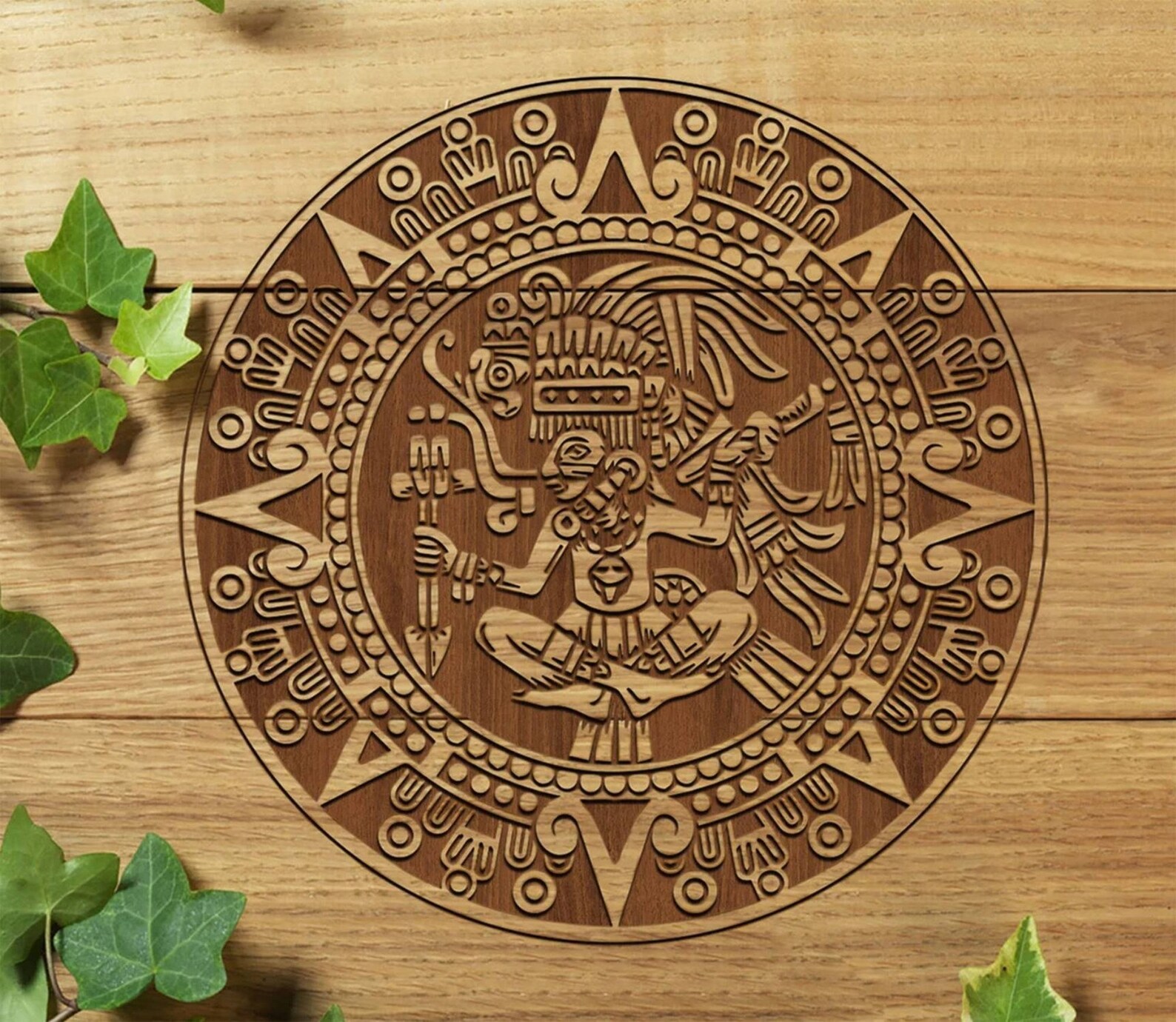 Aztec Calendar Svg Gift Digital Design 3 Vector Dxf, Cdr,svg, for CNC ...