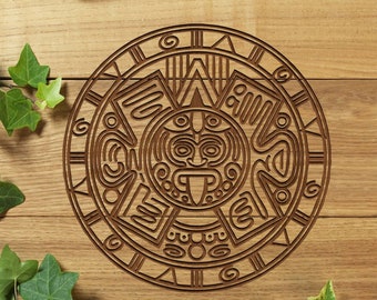 Aztec Calendar Svg Gift Digital Design 9 Vector dxf, cdr,svg, for CNC, vector file, digital vector art, cnc file, cnc pattern, laser cut