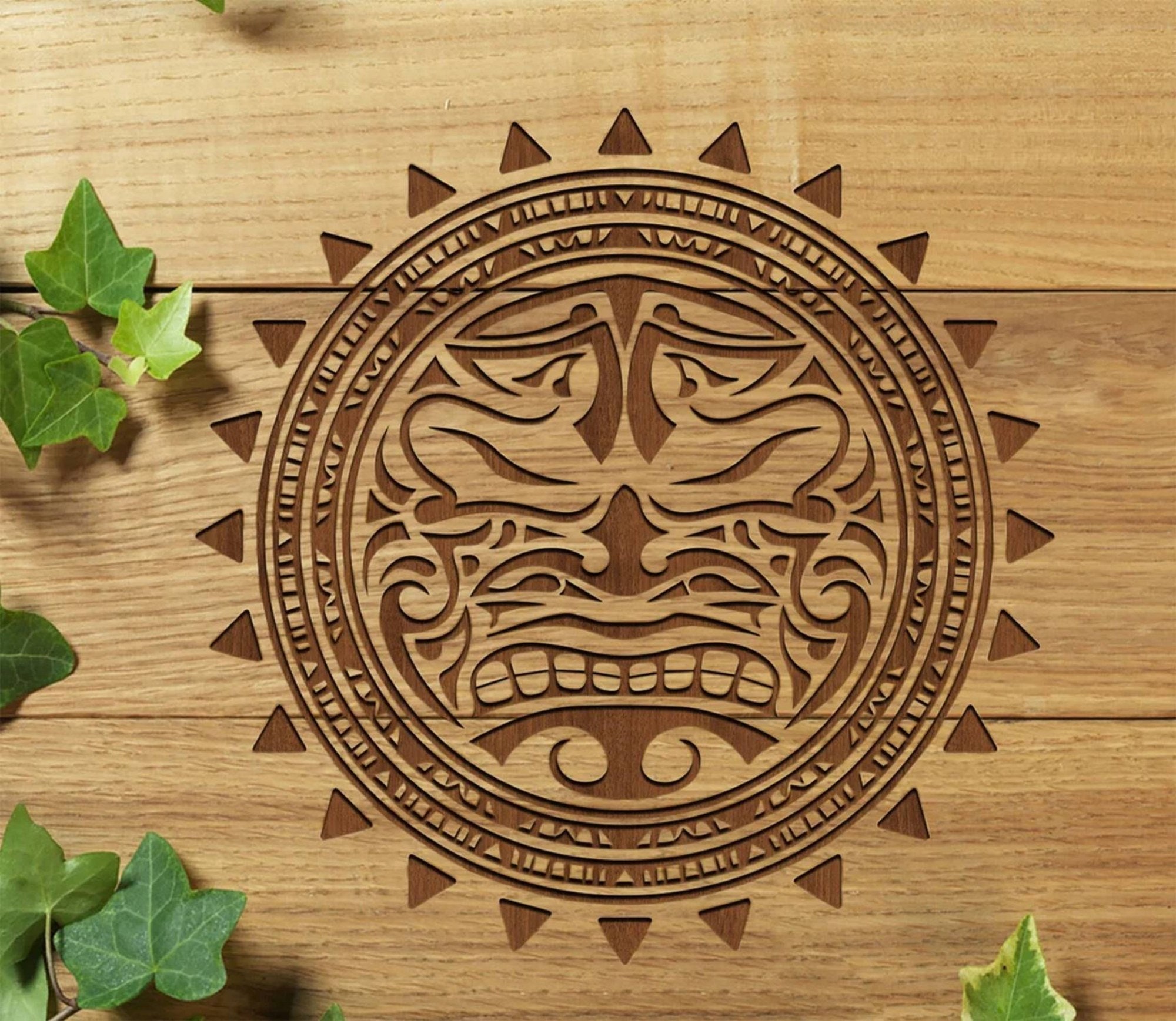 Aztec Calendar Svg Gift Digital Design 10 Vector Dxf, Cdr,svg, for CNC ...