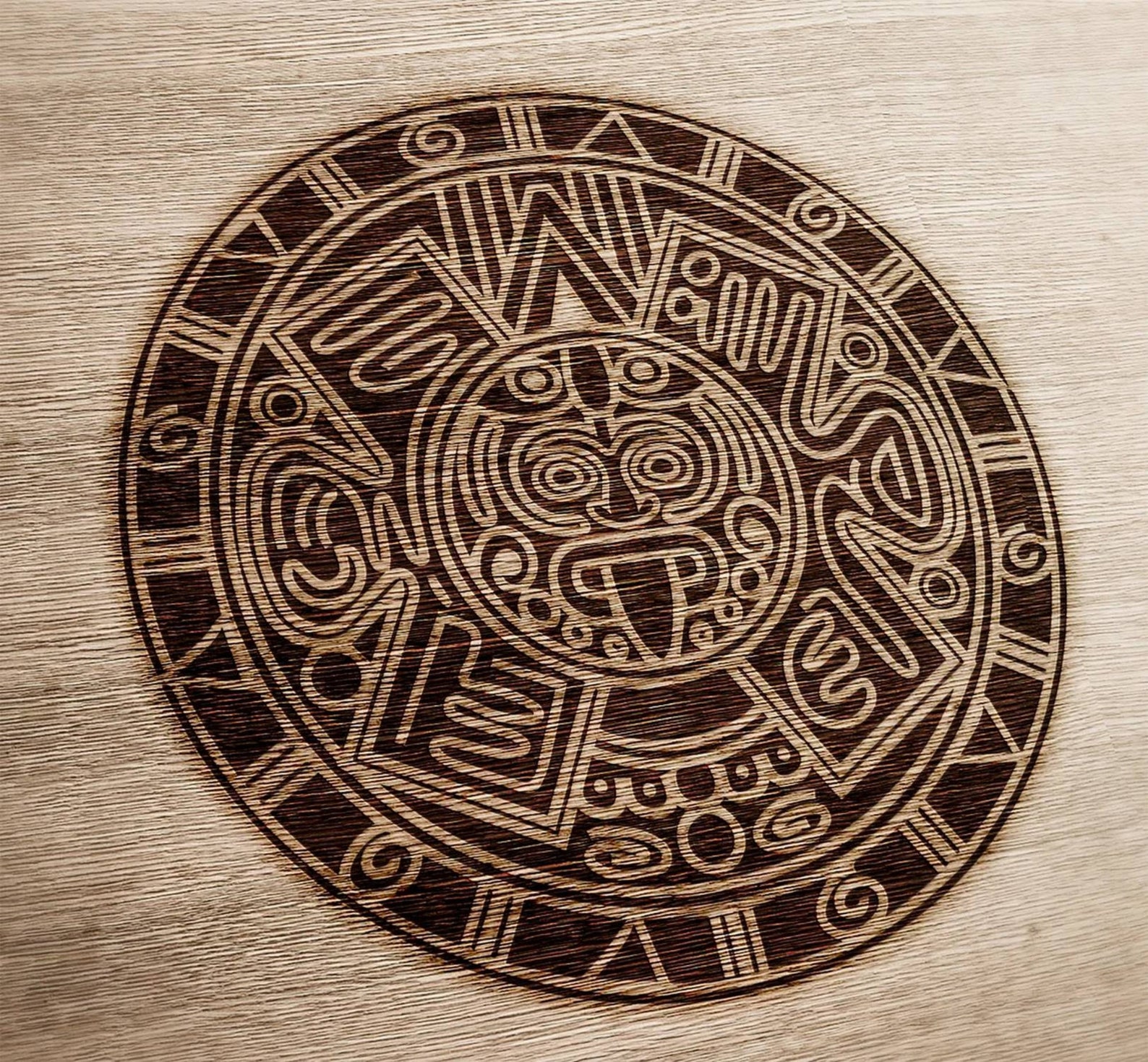 Aztec Calendar Svg Gift Digital Design 9 Vector Dxf, Cdr,svg, for CNC ...