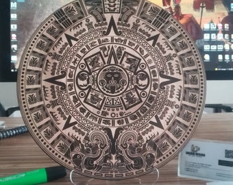 Aztec Calendar Svg Gift Digital Design. Vector dxf, cdr,svg, for CNC, vector file, digital vector art, cnc file, cnc pattern, laser cut