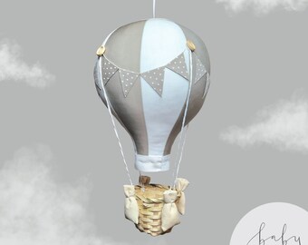 Beige Hot Air Balloon, Travel Theme Nursery Decor
