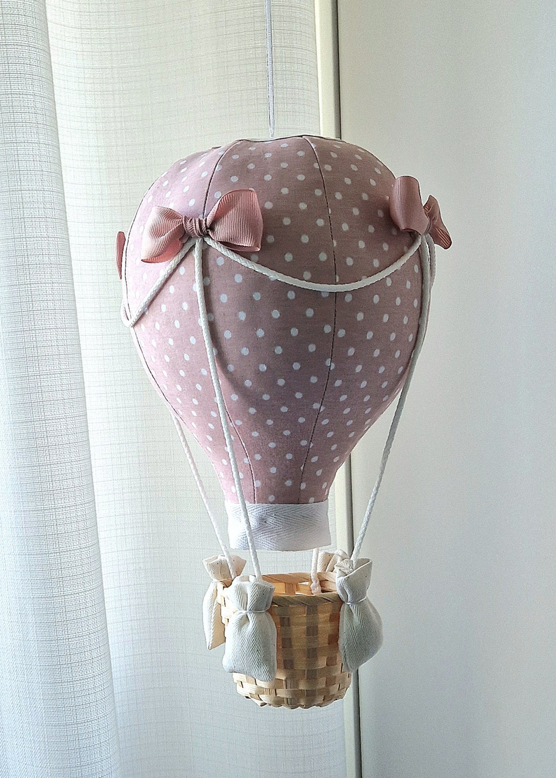 Light Pink Hot Air Balloon, Baby Shower Gift Travel Theme Nursery Decor ...