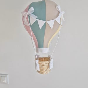 Colorful Fabric Hot Air Balloon: Travel Theme Nursery Decor
