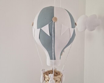 Mint Hot air balloon, baby shower gift travel theme nursery decor, Heißluftballon
