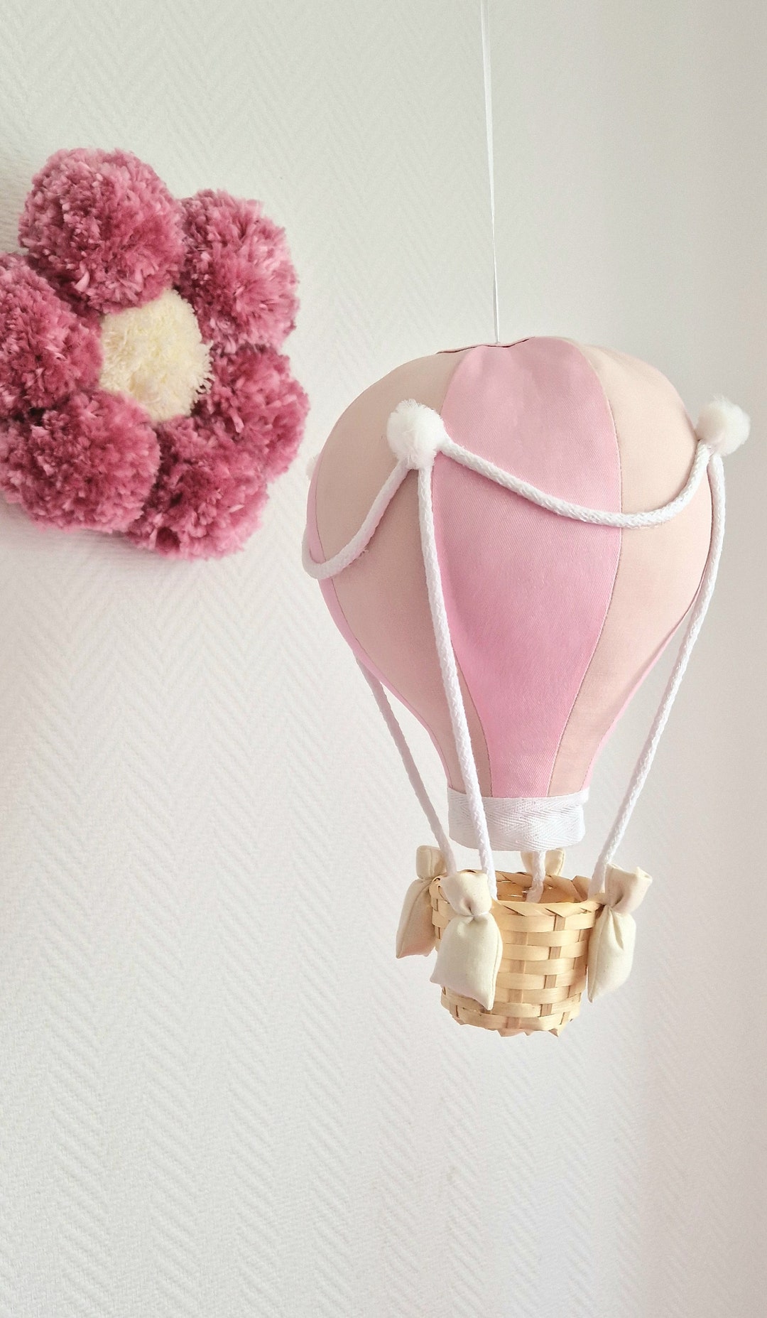 FIRST BABY - Hot Air Ballon Babygrow  - Pink