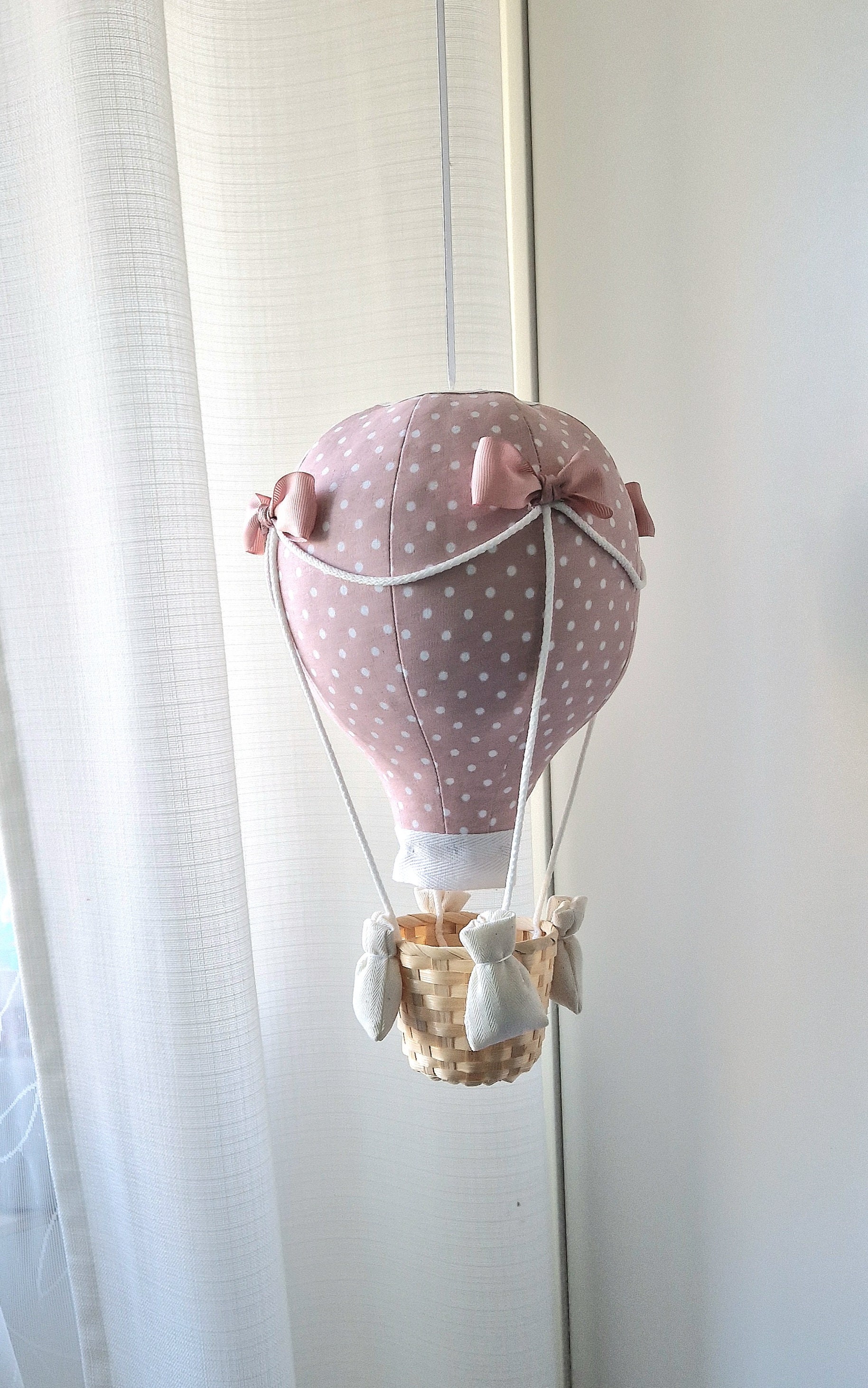 Light Pink Hot Air Balloon, Baby Shower Gift Travel Theme Nursery Decor ...