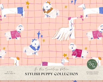 Puppy Seamless Pattern: Dog Fabric, Nursery Wallpaper (Digital Paper)