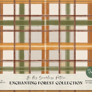 Fall Plaid Seamless File - Autumn Gingham Digital File - Repeating Pattern - Commercial Use - Fall Boy Seamless Pattern - Commercial Use