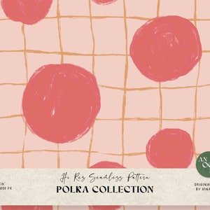 Polka Dot Seamless Pattern - Repeating Pattern for Fabric - Commercial Use - Plaid Digital Paper - Scrapbook Paper - Hand-drawn Polka Dot