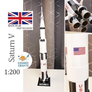 Saturn V Raketenmodell 1:200 - Atemberaubendes 3D gedrucktes NASA Weltraum Sammlerstück, Perfektes Geschenk für Weltraum Enthusiasten & Sammler