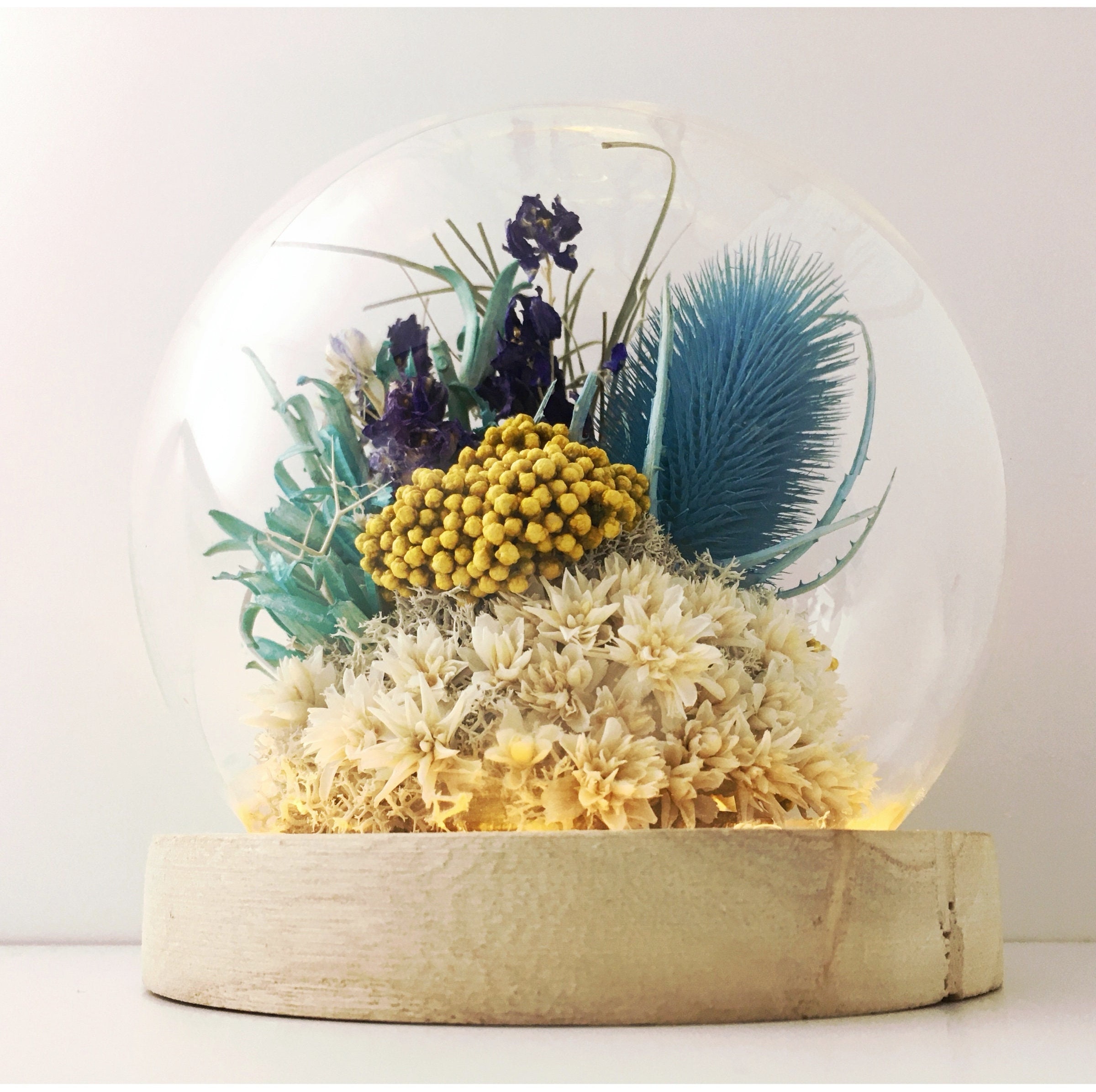 Sphère Fleurs Séchées Biome Montagne