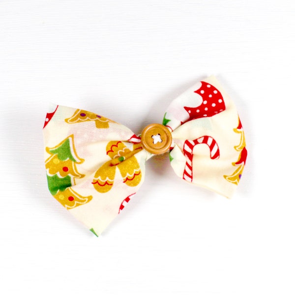 Christmas Lolita Hair Bow - Lolita Fashion Hair Clip - Fashion Accessory - Kawaii Festive Pattern - Xmas Cosplay Accessories