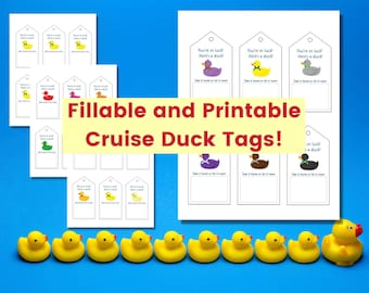 Cruising Duck Tags with Fillable PDF and Printable PDF for Your Next Cruise Vacation Scavenger Hunt