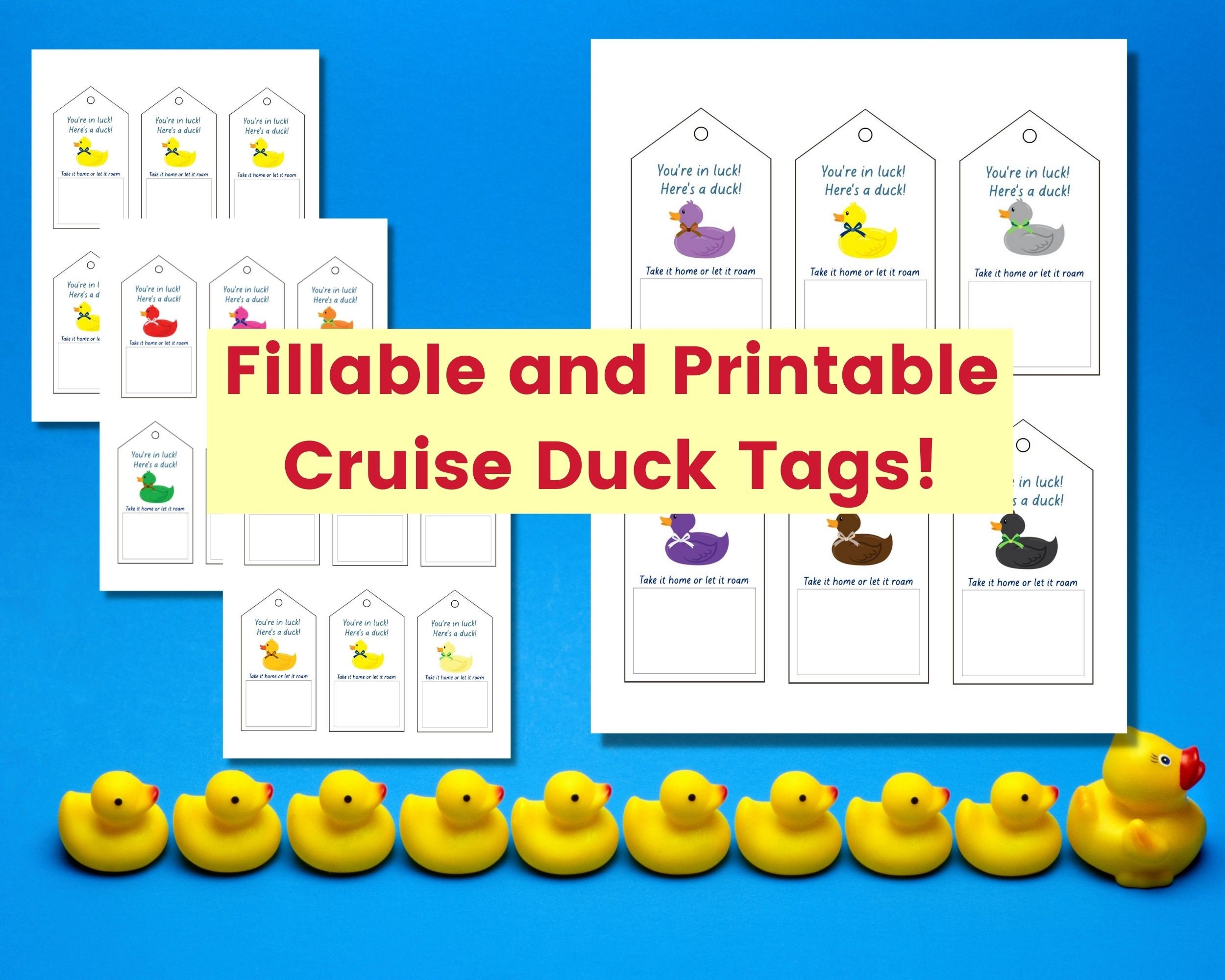 Free Printable Editable Cruise Duck Tags