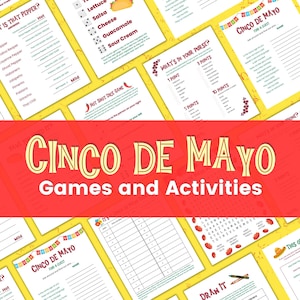 Cinco de Mayo Game Bundle Printable May 5 Party Games Fiesta Game Cinco de Mayo Party Mexican Party Games Happy Hour Activities