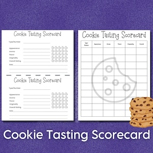 Cookie Tasting Party Score-Karte, Cookie Contest Contest Scorecard, Weihnachtsplätzchen Dekorieren Backparty und Börse für Freunde