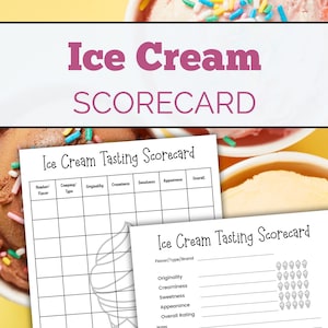 Ice Cream Tasting Scorecard – Birthday Party Game Printable for Icecream Social (PDF Download)