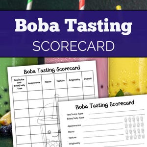 Boba Tasting Scorecard – Bubble Tea Party Game (PDF Download)