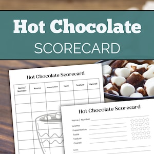 Hot Chocolate Tasting Game – Winter Scorecard Cozy Party Activity (PDF Printable Download)