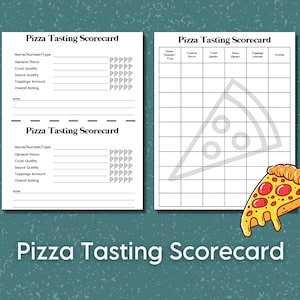 Pizza Tasting Score Card, Best Pizza Contest Scorecard, Teen Sleepover Spiel, Familiennacht Pizza Party Aktivität, Büroparty Pizza Freitag