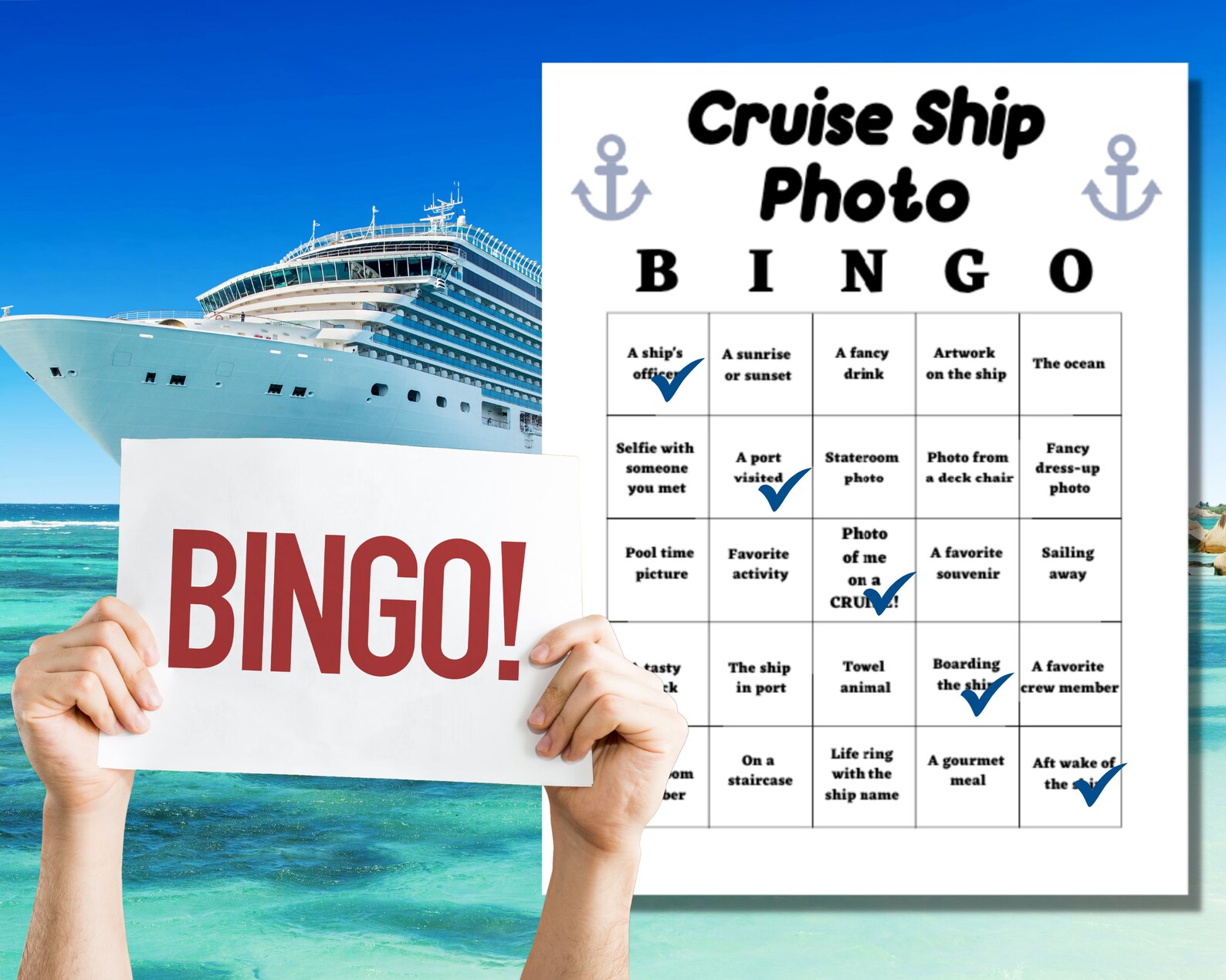 Cruise Ship Bingo Printable Activity for Cruise Groups, Family Cruise ...