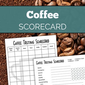 Coffee Tasting Scorecard – Party Game Rating Printable (PDF Download)